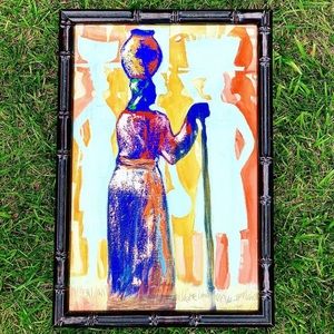 vintage head carrying Haitian art